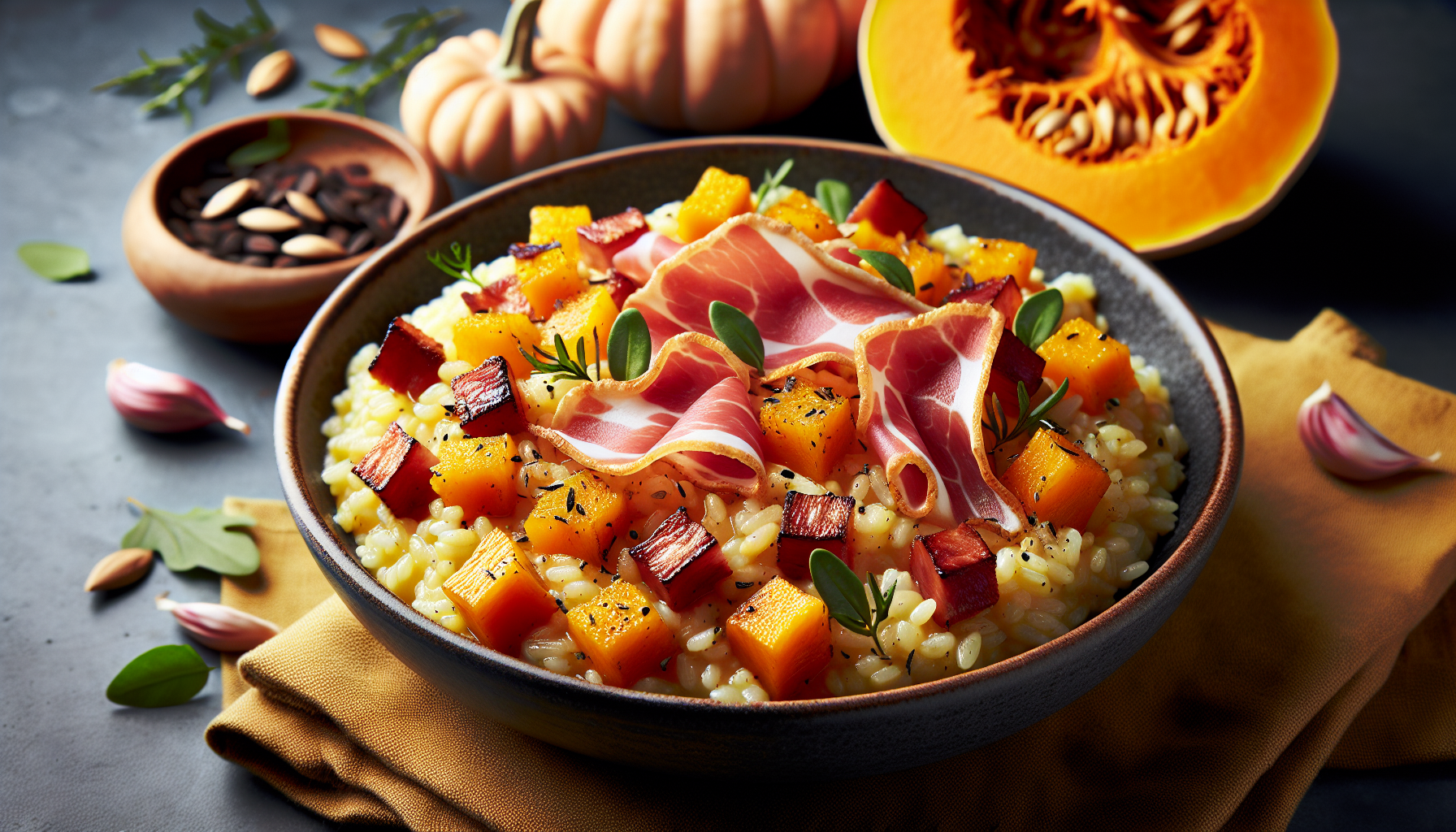 risotto con zucca e speck